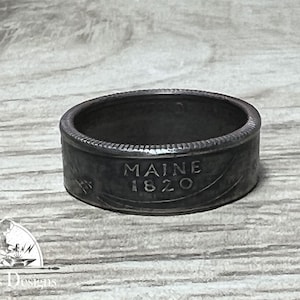 MAINE US State Quarter Coin Ring Size 6-14, Coin Ring, Coin Jewelry, State Coin Ring, State Ring, Coin, Gift for Men, Unique Jewelry