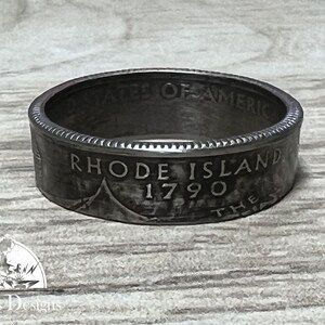 RHODE ISLAND US State Quarter Coin Ring Size 6-14, Coin Ring, Coin Jewelry, State Coin Ring, State Ring, Coin, Gift for Men, Unique Jewelry