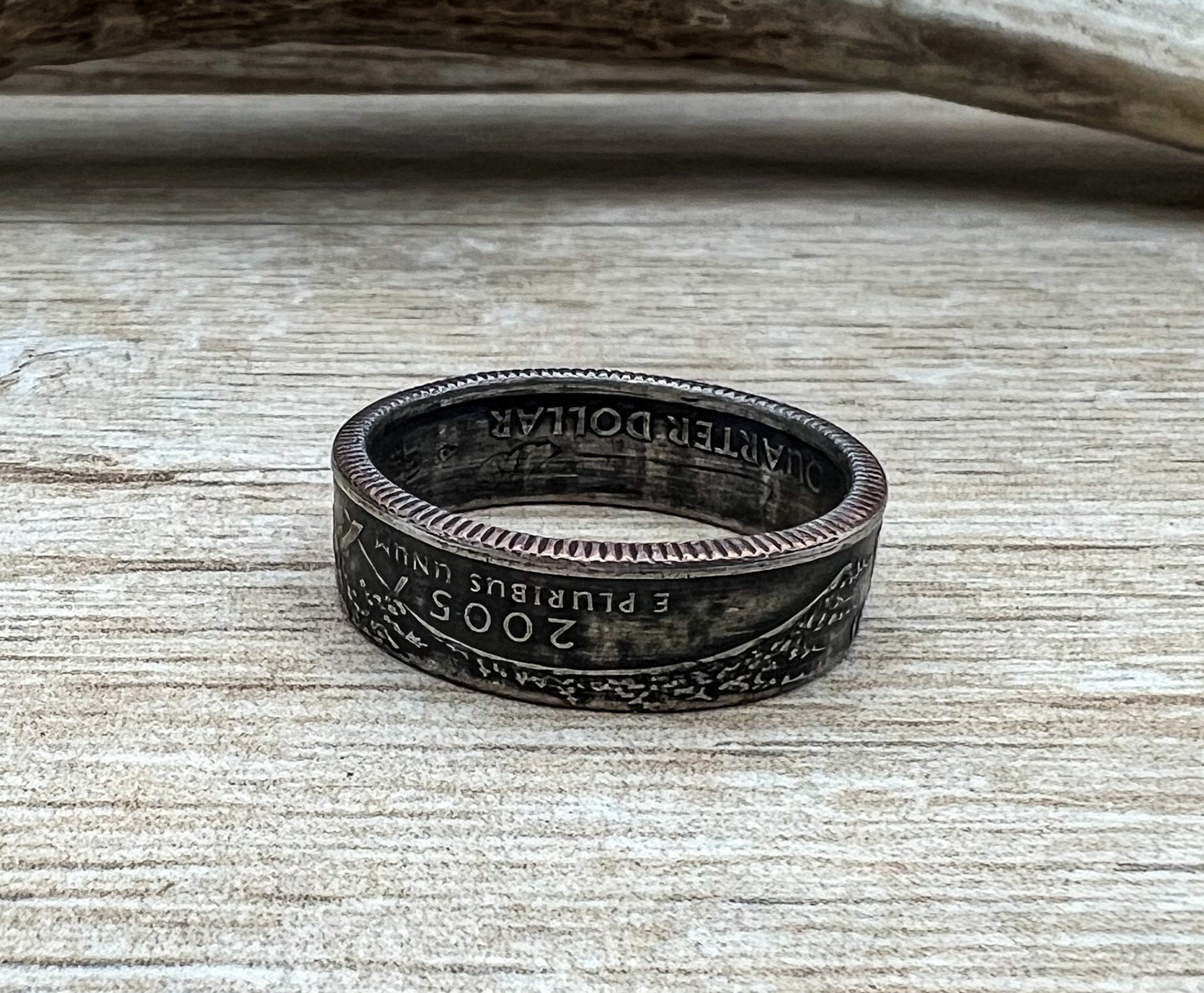 State Coin Rings OREGON US State Quarter Coin Ring Size 6-14 Powder Coated Coin Jewelry ...