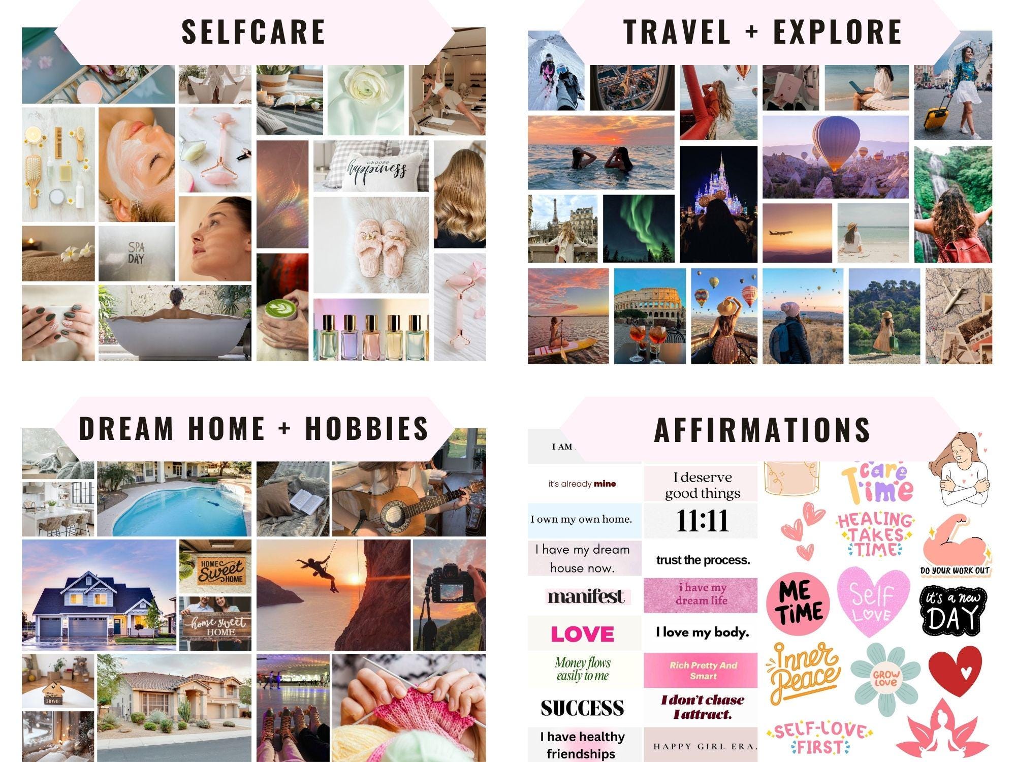 2026 Printable Vision Board Kit Bundle, 2500+ Images & Affirmations ...