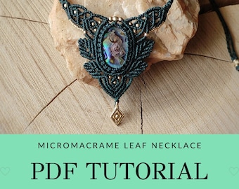 Micromacrame necklace tutorial step by step