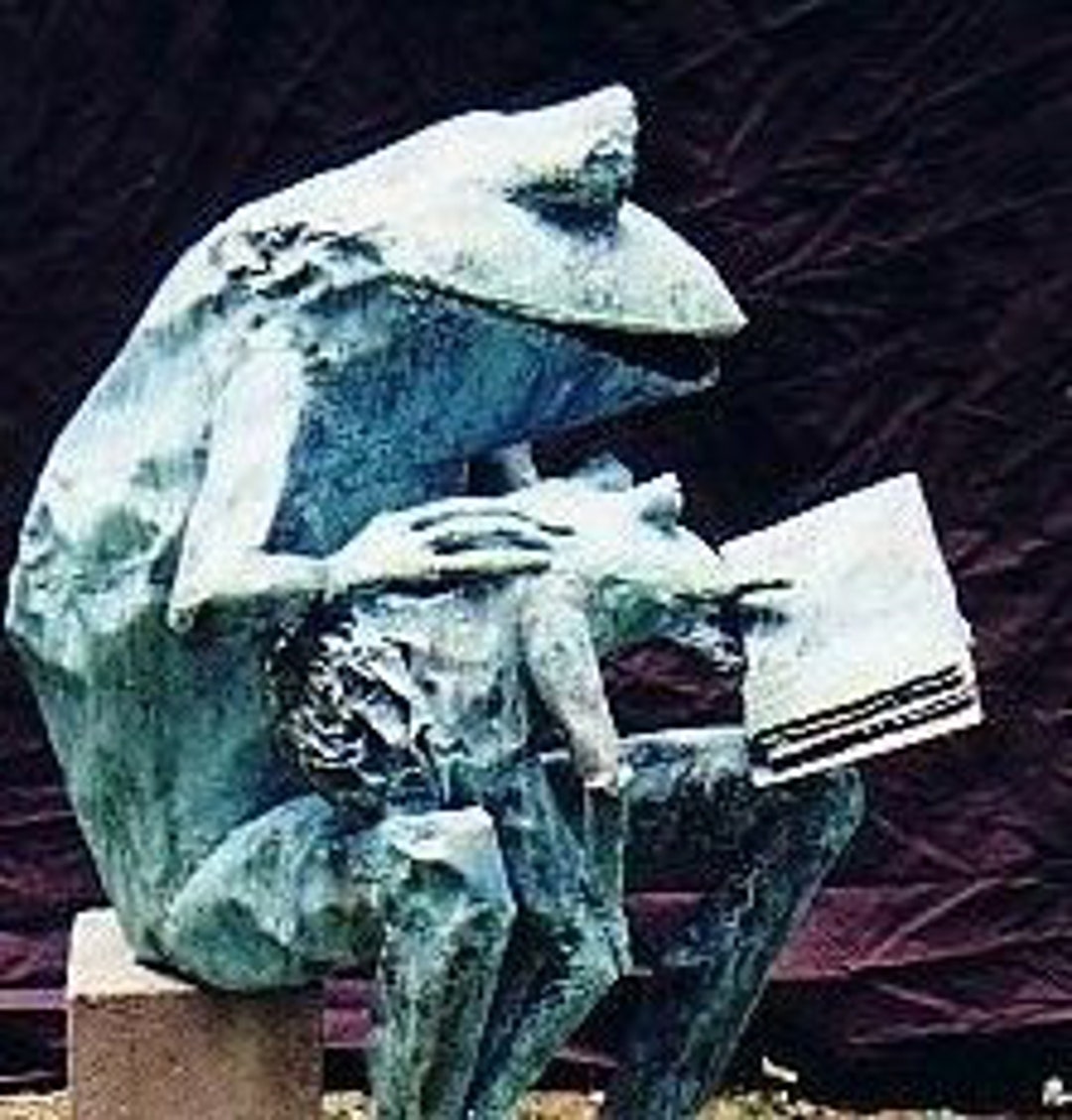 Problem Child Frog Human Sized Parent and Child Copper Frogs Reading a Book - Etsy