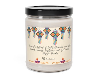 Custom Diwali Candle for Gift, Personalized Soy Wax candle, Scented candles with custom name for Diwali gifts