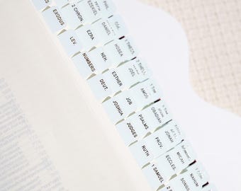 Mini Mint To Be - Embossed Gold Foil Bible Tabs - Including Catholic & Apocrypha Tabs - Bible Journaling - Bible Accessories - Laminated