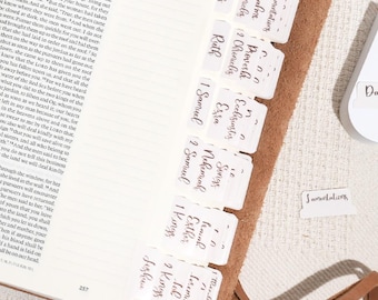 Creamsicle - Bronze Foil Bible Tabs - Bible Journaling - Bible Accessory - Laminated - Minimal - Old & New Testament - Catholic - Apocrypha