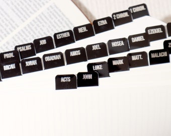 Mini Glorious - Silver Foil Bible Tabs - Including Catholic & Apocrypha Tabs - Bible Journaling - Bible Accessories - Laminated