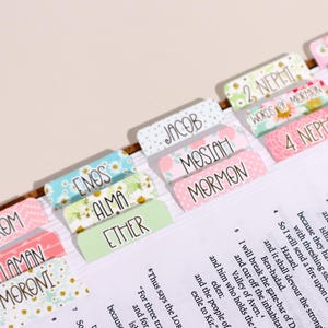 Book Of Mormon Tabs - Bloom With Grace - Gold Foiled Tabs - Doctrine & Covenants - Pearl of Great Price