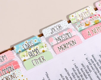 Book Of Mormon Tabs - Bloom With Grace - Gold Foiled Tabs - Doctrine & Covenants - Pearl of Great Price