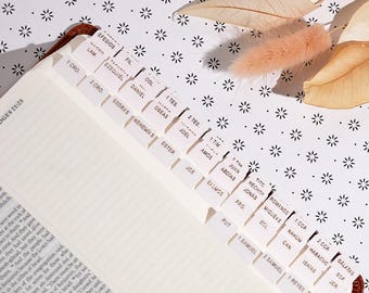 Spanish - Mini Dream - Embossed Gold Foil Bible Tabs - Standard & Catholic Bibles - Bible Journaling