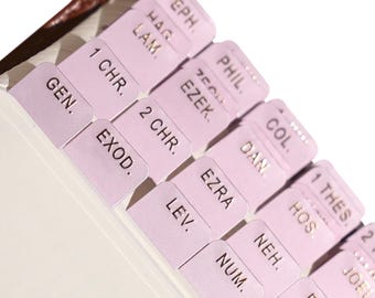 Mini Harmony - Embossed Gold Foil Bible Tabs - Standard & Catholic/Apocrypha Tabs - Bible Journaling - Self-Adhesive - Laminated