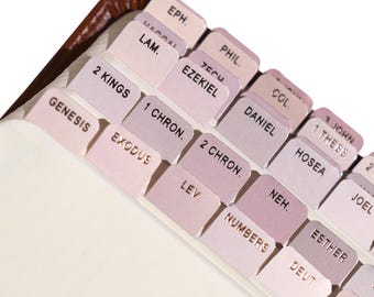 Mini Elevated - Rose Gold Foil Bible Tabs - Standard & Catholic/Apocrypha Tabs - Bible Journaling - Self-Adhesive - Laminated