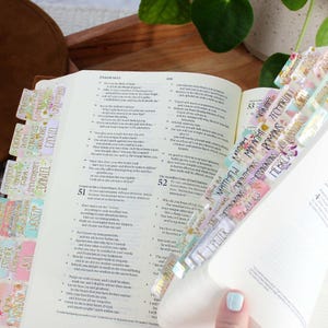 Bloom With Grace - Gold Foil Bible Tabs - Bible Journaling - Bible Accessories - Self-Adhesive - Laminated - Catholic - Apocrypha