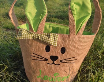 Panier Pâques Enfant Sac chasse aux oeufs Personnalisé