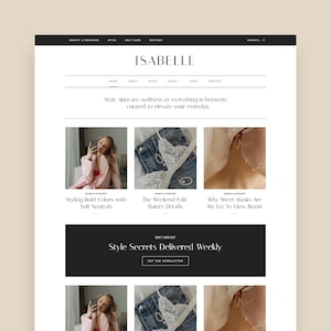 Isabelle WordPress theme for lifestyle blogs | Kadence Theme | Minimalist responsive & modern WordPress website template