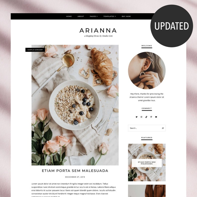 Updated* Arianna | Responsive WordPress theme for fashion / food / lifestyle blogs 