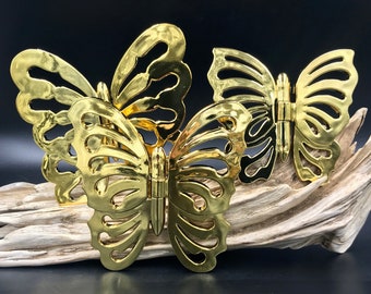 Vintage HOMCO Gold Plastic Butterfly Wall Decor - Set of 3