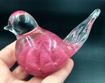 Glass WhitePigeon Figurine 2/" long Hand Blown Glass Collectible Bird Figure #014