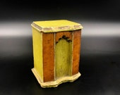 Vtg Miniature Wood Console Radio with Lid that Opens, 3.5 quot high, Dollhouse Furniture Console Radio, Console Radio Wood Box