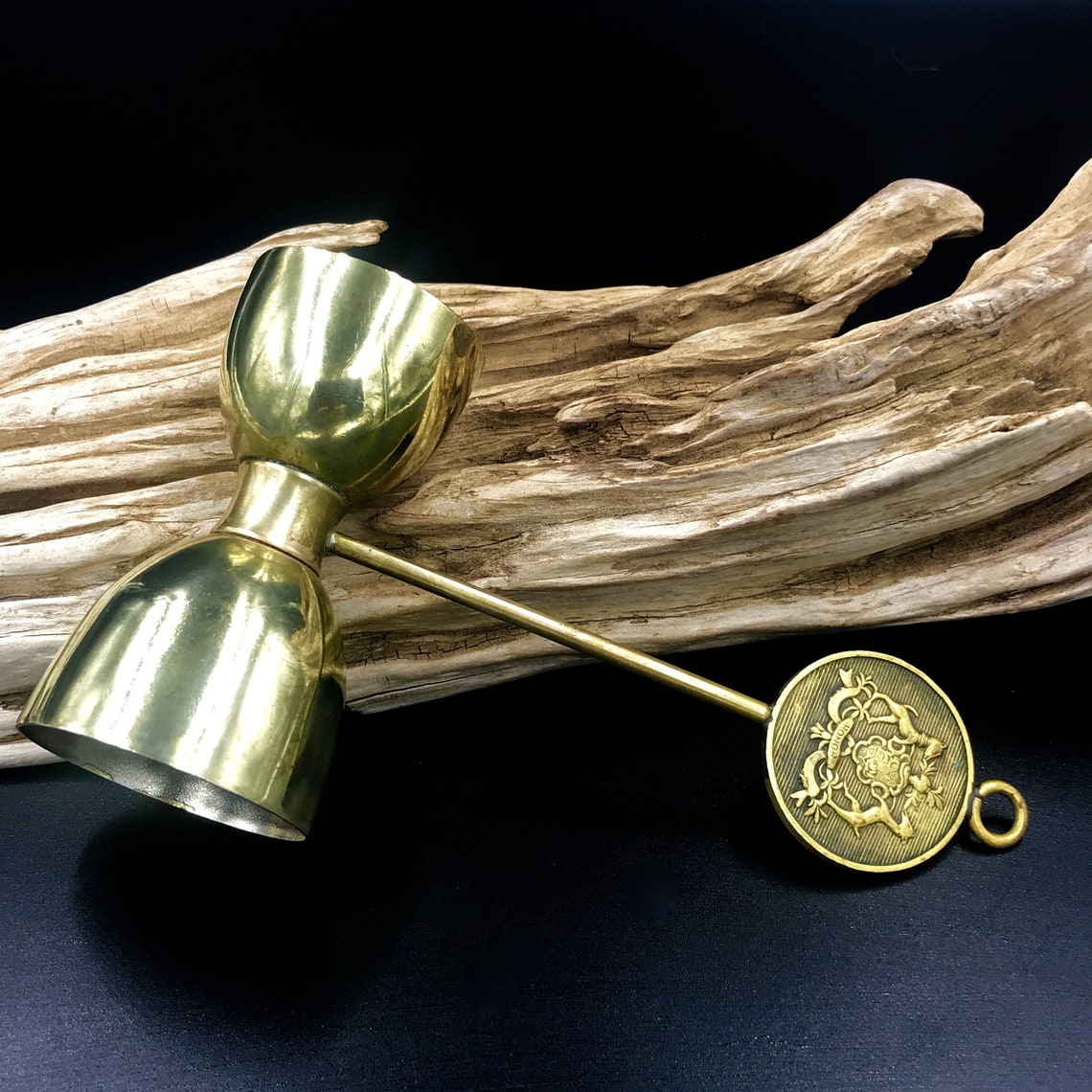 VTG Jigger Vintage Brass Double Jigger with Handle Bearing Etsy