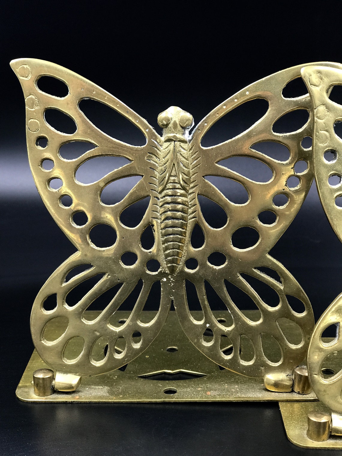 VTG Brass Butterfly Bookends Brass Butterfly Collapsible Etsy