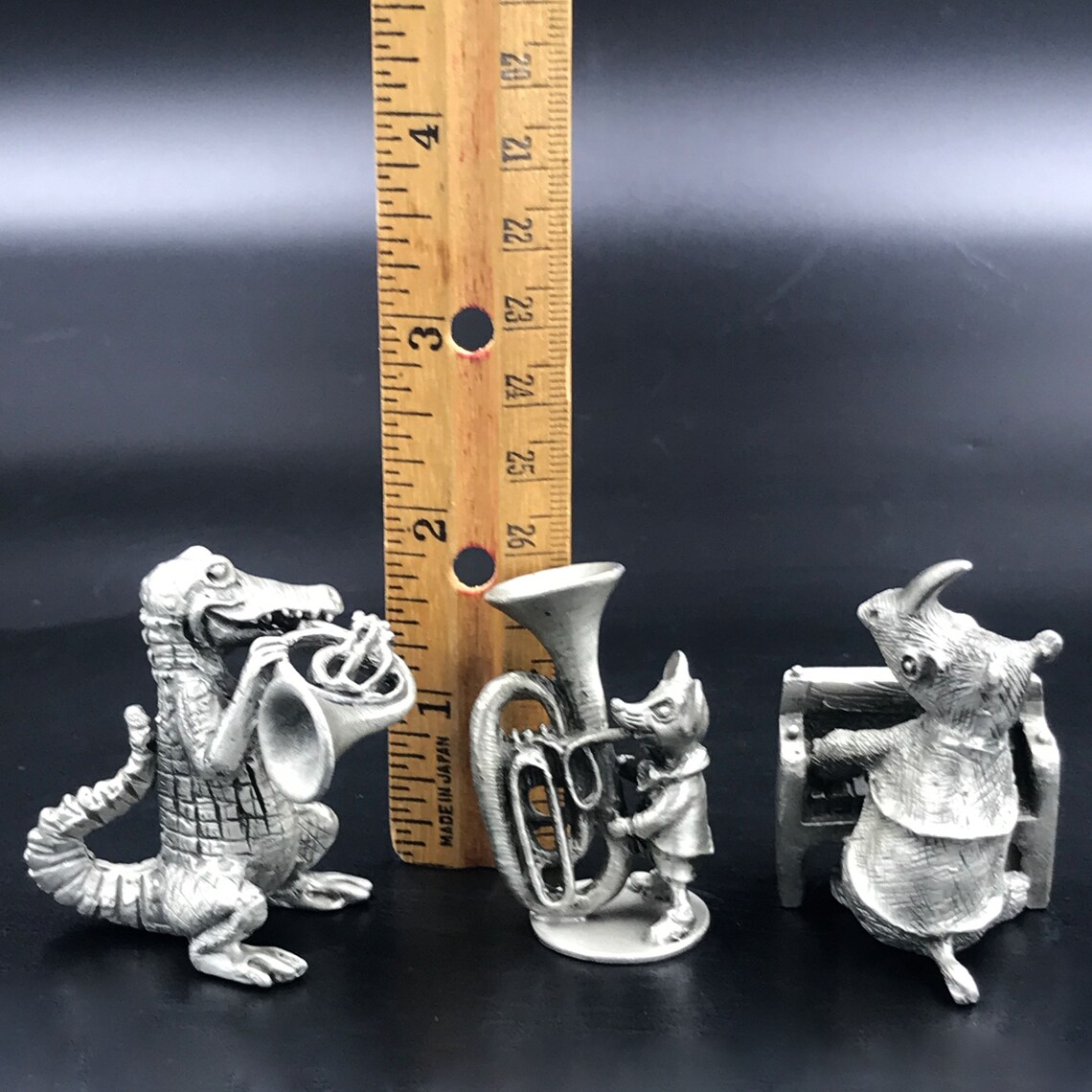 3 VTG Hudson Pewter Animal Orchestra Figurines Hudson Pewter Etsy