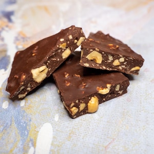 hazelnut bark chocolate bean to bar chocolate made with cocoa from dominican republic vegan chocolate image 1