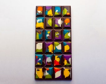 78% single origin chocolate bar | made with cocoa beans from uganda | color explosion bar | vegan chocolate bar