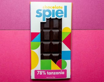 Tanzania Single Origin 78% Dark Chocolate Bar: Handmade Vegan