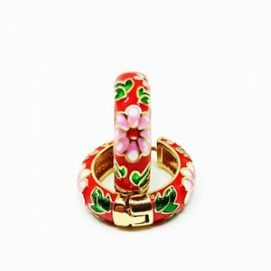 Pendientes Loto Rojo. Diseño Real de China. Edición limitada (Inspirada en Beijing).