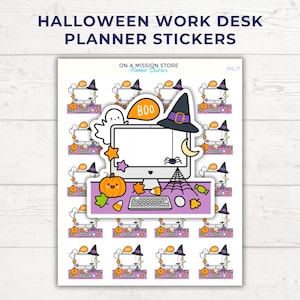 Autocollants d'Halloween pour le bureau, autocollants pour ordinateur, autocollants de bureau, travail à domicile, enseignant, calendrier, étudiant, travail à domicile, automne