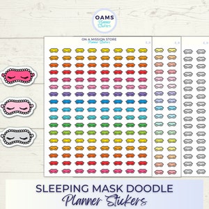 Autocollants de masque de sommeil, Dormir dans des autocollants, Autocollants de soins personnels, Autocollants de méditation, Autocollants de calendrier, Autocollants de planificateur fonctionnel
