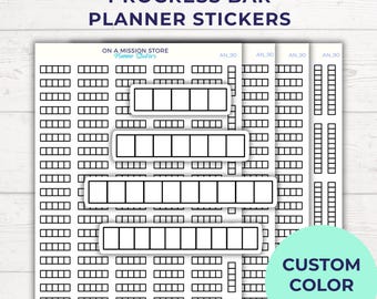 Minimalist Progress Bar Planner Stickers: Habit & Goal Tracker