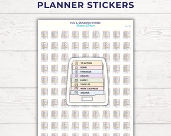 Paperwork Planner Stickers | Functional Filing & Document Organization Icons | Home Management  | Bullet Journal