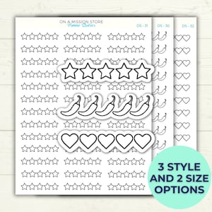 Five Star Rating Planner Stickers, Heart Rating Stickers, Book Journal, Book Rating, Planner Stickers, Spicy Book Rating Stickers, Book club