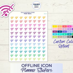 Offline pictogramstickers, stickers geestelijke gezondheid, digitale detox, offline stickers, apparaten uitschakelen, evenementstickers, functionele stickers