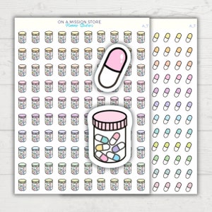 Pillenaufkleber, Pill Box Aufkleber, Medikamente Aufkleber, Medizin, Vitamine, Ergänzungen, Rezept, Rx, Planer Aufkleber