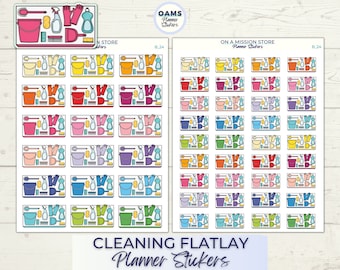 Cleaning Stickers, Cleaning Doodle Stickers, Cleaning Flatlay Stickers, Household Chores Stickers