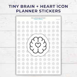Brain Icon Sticker, Therapy Stickers, Neurodivergent, ADHD Stickers, Mental Health, Brain Dump Stickers, Journaling, Tiny Planner Sticker
