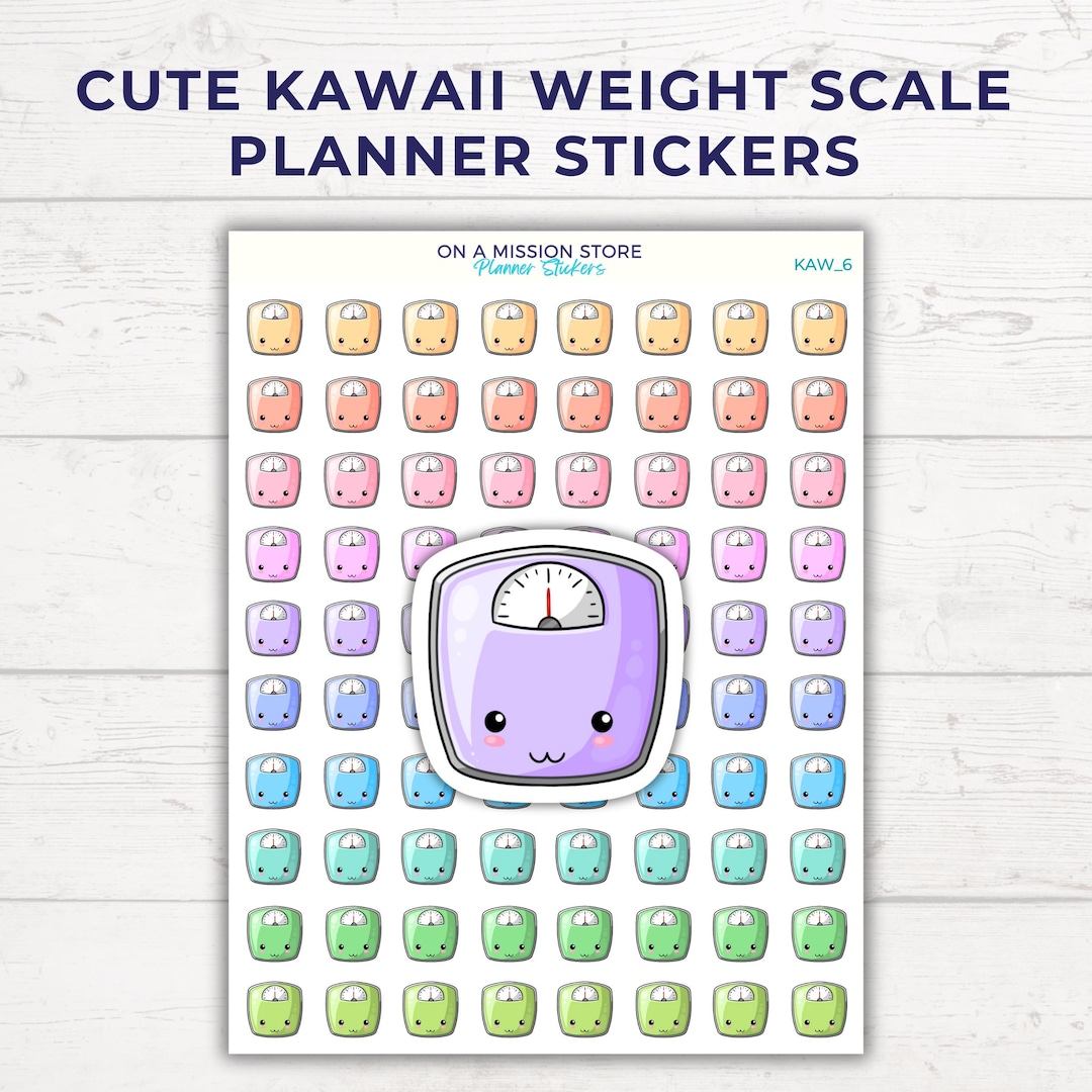 Fun Scale Stickers Kawaii Weight Scale Stickers: Health & Fitness Planner Stickers - Etsy
