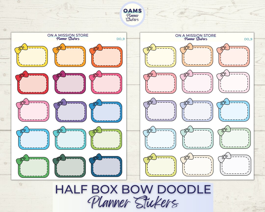 Cute Label Stickers Planner Box Stickers Colorful Planner Etsy