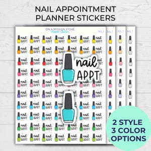 Stickers rendez-vous pour ongles, Stickers vernis à ongles, Stickers soins personnels, Stickers beauté, Stickers agenda