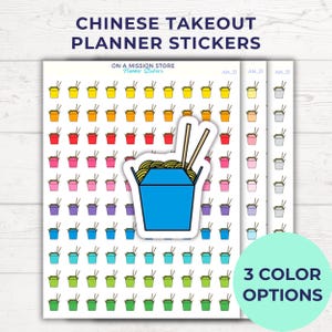 Adesivos para comida chinesa para viagem, adesivos para comida para viagem, fast food, adesivos para comida para viagem, peça comida para viagem, adesivos para planejador diário