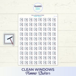 Schone raamstickers, schoonmaakstickers, huishoudstickers, voorjaarsschoonmaak, karweistickers, huiswerk, huishoudelijke klusjes, functionele stickers