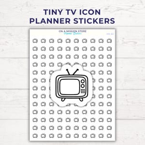 Feuille d'autocollants pour icône TV rétro, Soirée cinéma, Suivi d'émission de télévision, Stickers de tous les jours, Stickers rappel, Petit sticker, Sticker mini agenda