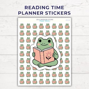 Stickers planificateur de temps de lecture grenouille mignonne, Stickers livresques, journal de lecture, Stickers livres