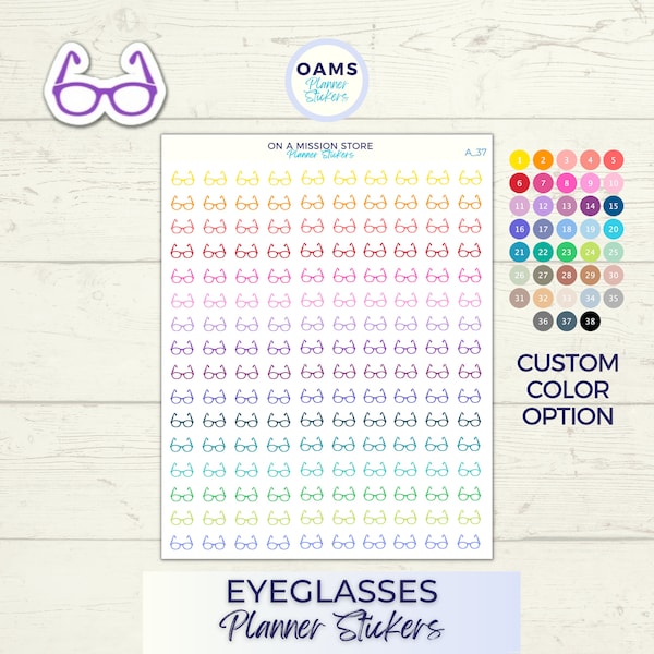 Optometry Stickers, Eyeglasses Stickers, Nerd Stickers, Geek Stickers, Sticker Sheet, Reading Stickers, , Reminder Sticker, Planner Stickers