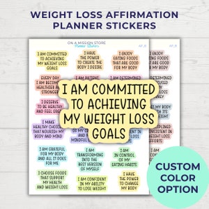 Affirmation positive de la perte de poids, Planificateur d'autocollants, Parcours de santé, Estime de soi, Encouragements, Parler de soi positif