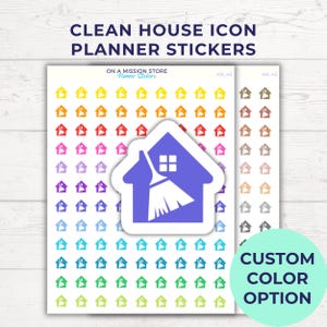 Foglio di adesivi per il planner Clean House Icon, adesivi per la pulizia, adesivi per tutti i giorni, faccende domestiche, adesivi rimovibili