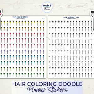 Autocollants de coloration capillaire, autocollants de coiffure, autocollants de griffonnage, autocollants de salon de coiffure, autocollants de beauté, autocollants de planificateur fonctionnel