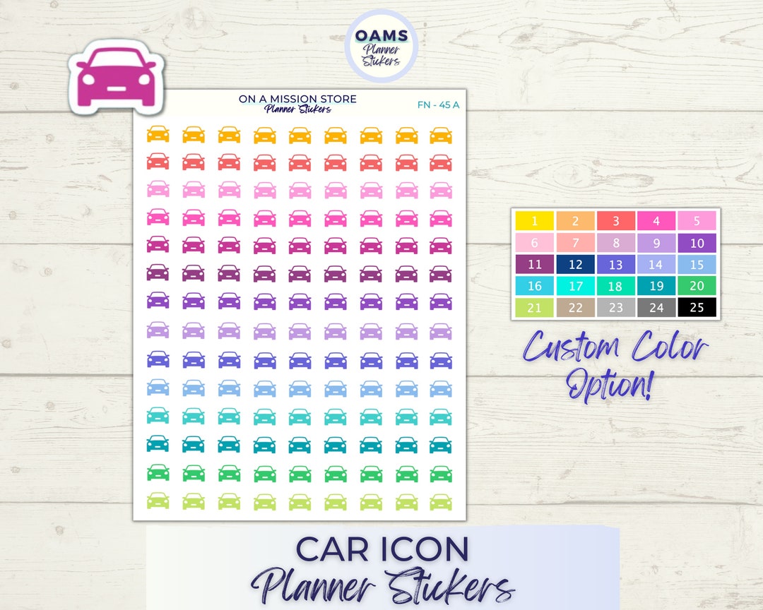 Car Stickers, Car Icon Stickers, Event Stickers, Icon Stickers, Planner ...